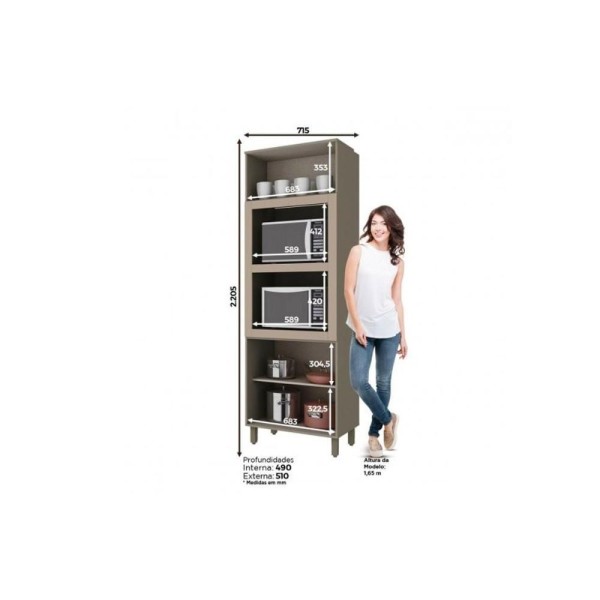Encontraproduto.com.br - Kit De Cozinha Modulada 8pçs 2 Armários 2 Balcões 2 Paneleiros 2 compl. C8P03 Duna/Cristal Henn