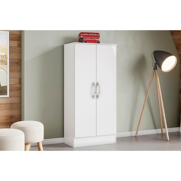 Encontraproduto.com.br - Armário Multiuso Juvenil Zafira c/ 2 Portas Branco - Henn