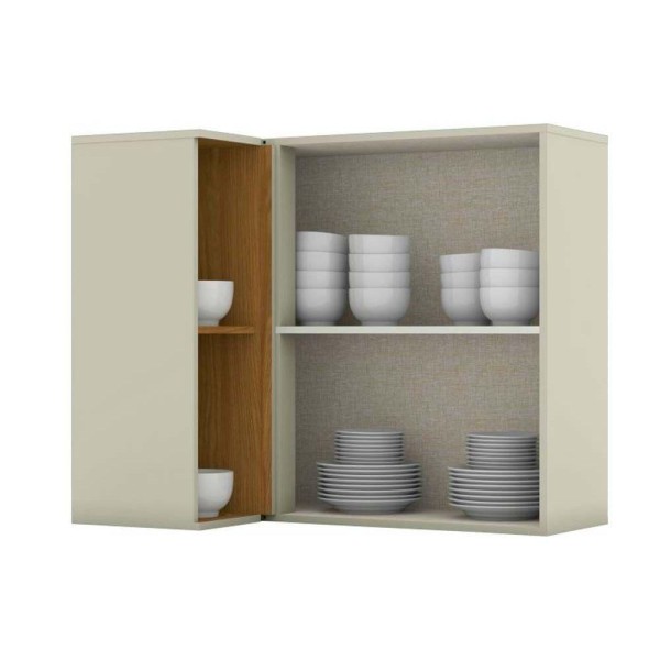 Armário De Cozinha Modulado Canto Reto Essência 1 Porta Areia/nature - Henn
