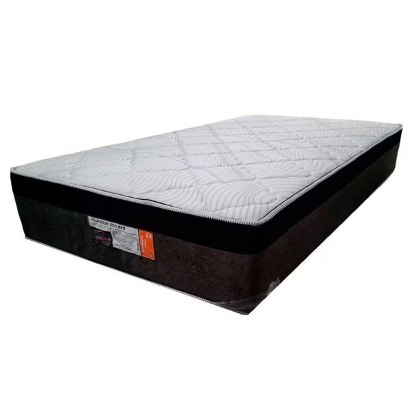 Encontraproduto.com.br - Colchão Glamour Solteiro 88X188X30CM EPS Molas Ensacadas Eurotop Ortolar - Branco com Cinza