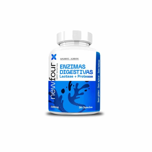 Enzimas Digestivas Lactase + Protease 30 Cápsulas New Four