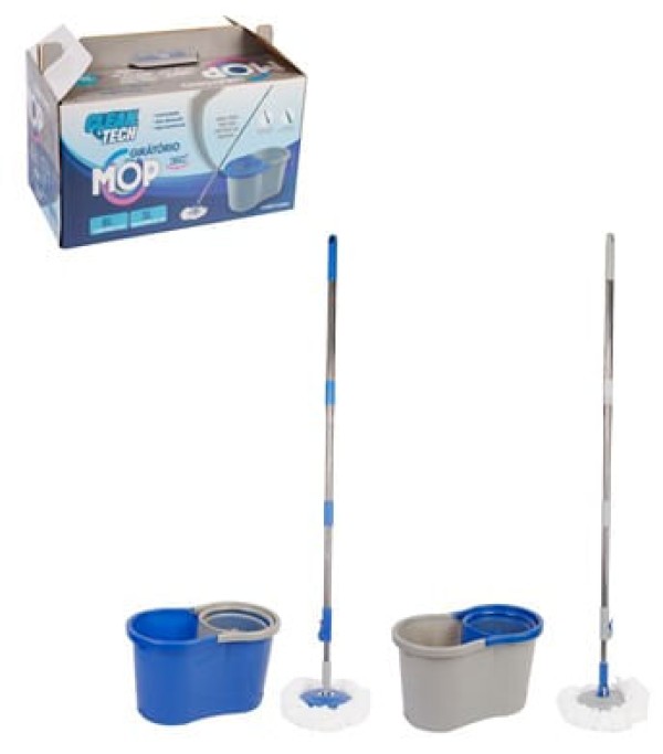 Mop Giratório Com Balde E Esfregão 8L