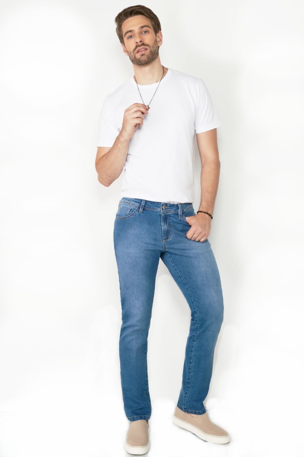 Encontraproduto.com.br - Calça Jeans Assédio Slim Azul Claro