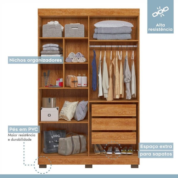 Encontraproduto.com.br - Quarto Infantil Completo Com Guarda-roupa E Beliche Théo Amadeirado