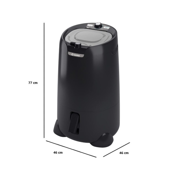 Encontraproduto.com.br - Centrifuga De Roupas Máquina Secadora Elétrica Tanquinho 286 W 220 V 60Hz Lavanderia Wanke Preto