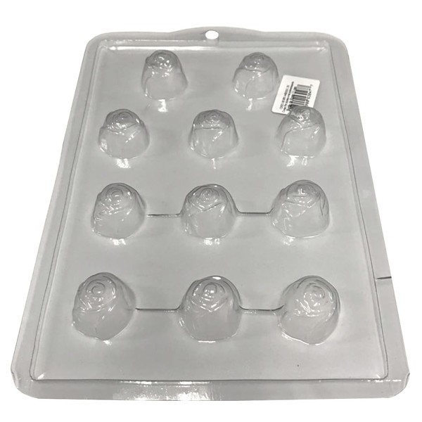 Encontraproduto.com.br - Forma PVC Bombom Botão de Rosa c/11 Cavidades