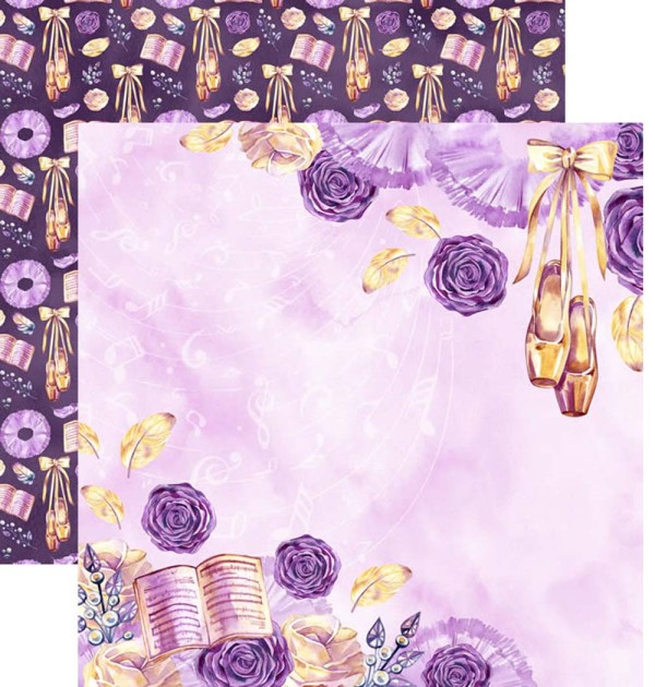Folha Scrapbook Dupla Face Ballet 2 Ref.SC-747 Arte Fácil