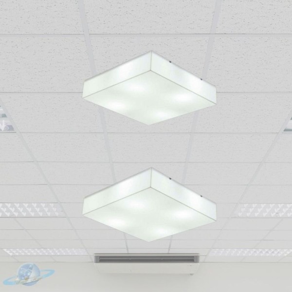 Encontraproduto.com.br - Plafon De Sobrepor Quadrado Luminária Acrílico 30x30 E27