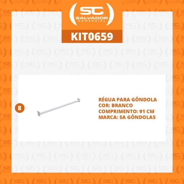 Encontraproduto.com.br - Kit - 8 Réguas Para Gondola 91cm - Sa Gondolas