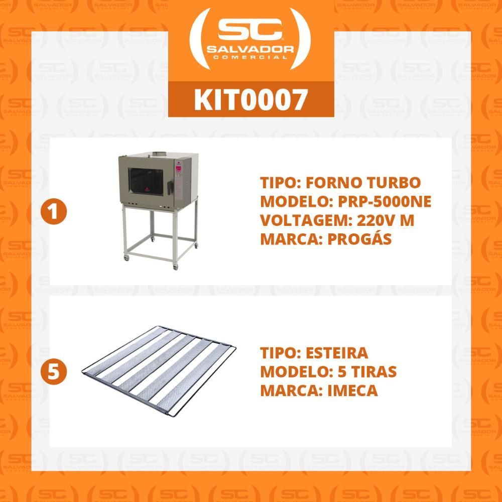 Encontraproduto.com.br - Kit - Forno Turbo Elétrico 5 Esteiras Monof 220v Prp-5000ne + 5 Esteiras - Progás 220v