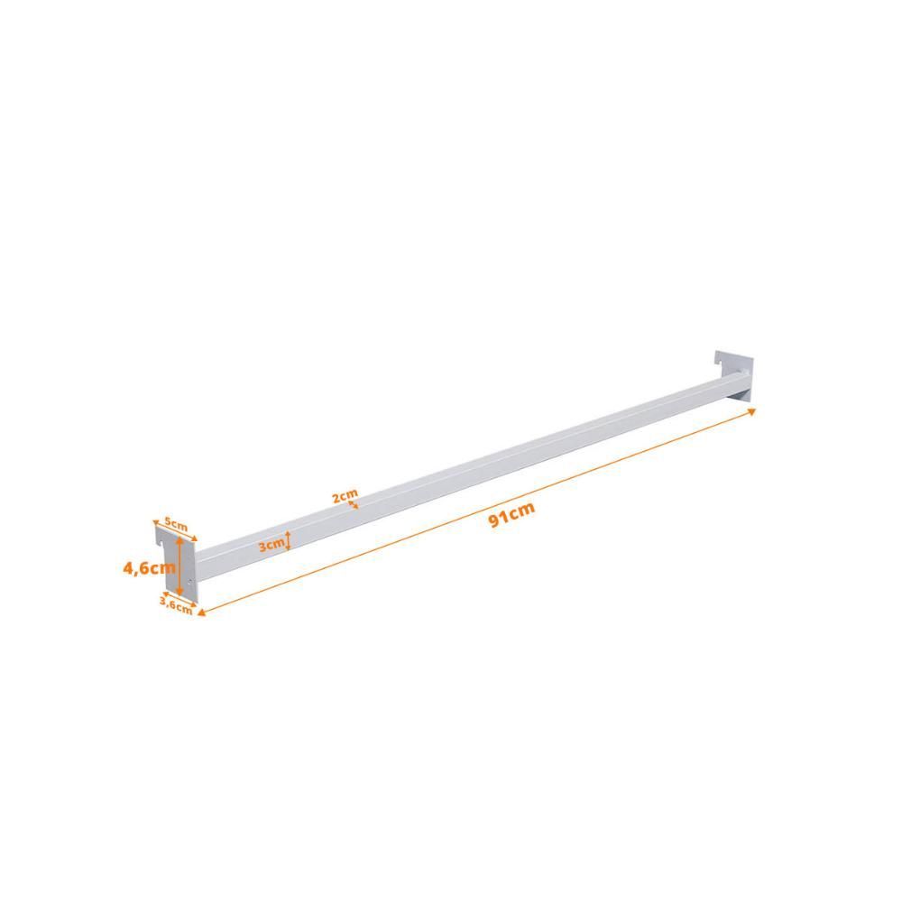 Encontraproduto.com.br - Régua Para Gondola 91cm + 6 Ganchos Simples - Sa Gondolas