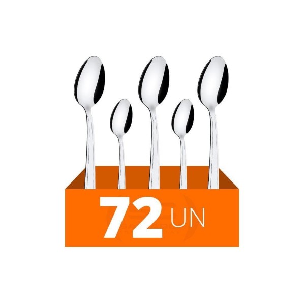 Encontraproduto.com.br - Conjunto Chá E Sobremesa Búzios 72 Peças Totalmente Em Aço Inox Ibag - Tramontina
