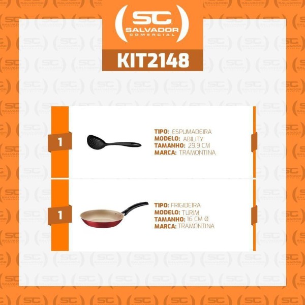 Encontraproduto.com.br - Frigideira Turim Vermelho 0,4l Com Espátula Frigideira Tramontina