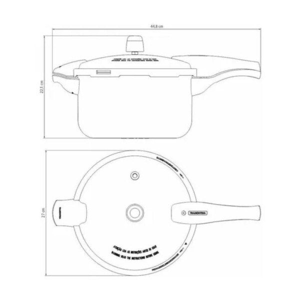 Encontraproduto.com.br - Jogo De Panela De Pressão 6l Vermelha Com Amassador Inox E Concha Tramontina