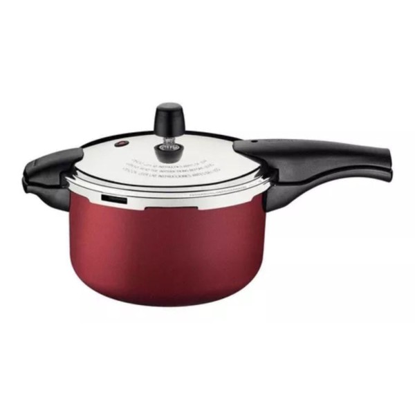 Encontraproduto.com.br - Jogo De Panela De Pressão 6l Vermelha Com Amassador Inox E Concha Tramontina