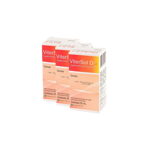Encontraproduto.com.br - Vitamina D Vitersol D Gotas 20ml 3 Unidades