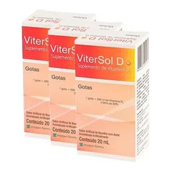 Encontraproduto.com.br - Vitamina D Vitersol D Gotas 20ml 3 Unidades