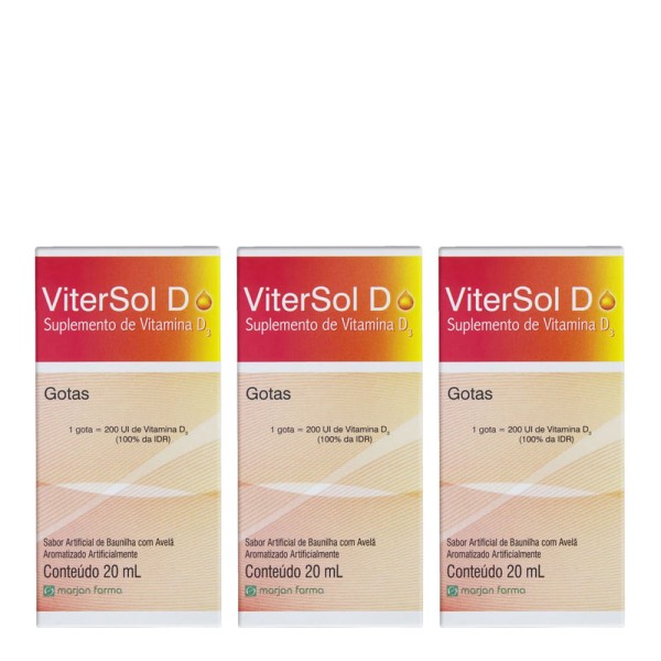 Encontraproduto.com.br - Vitamina D Vitersol D Gotas 20ml 3 Unidades