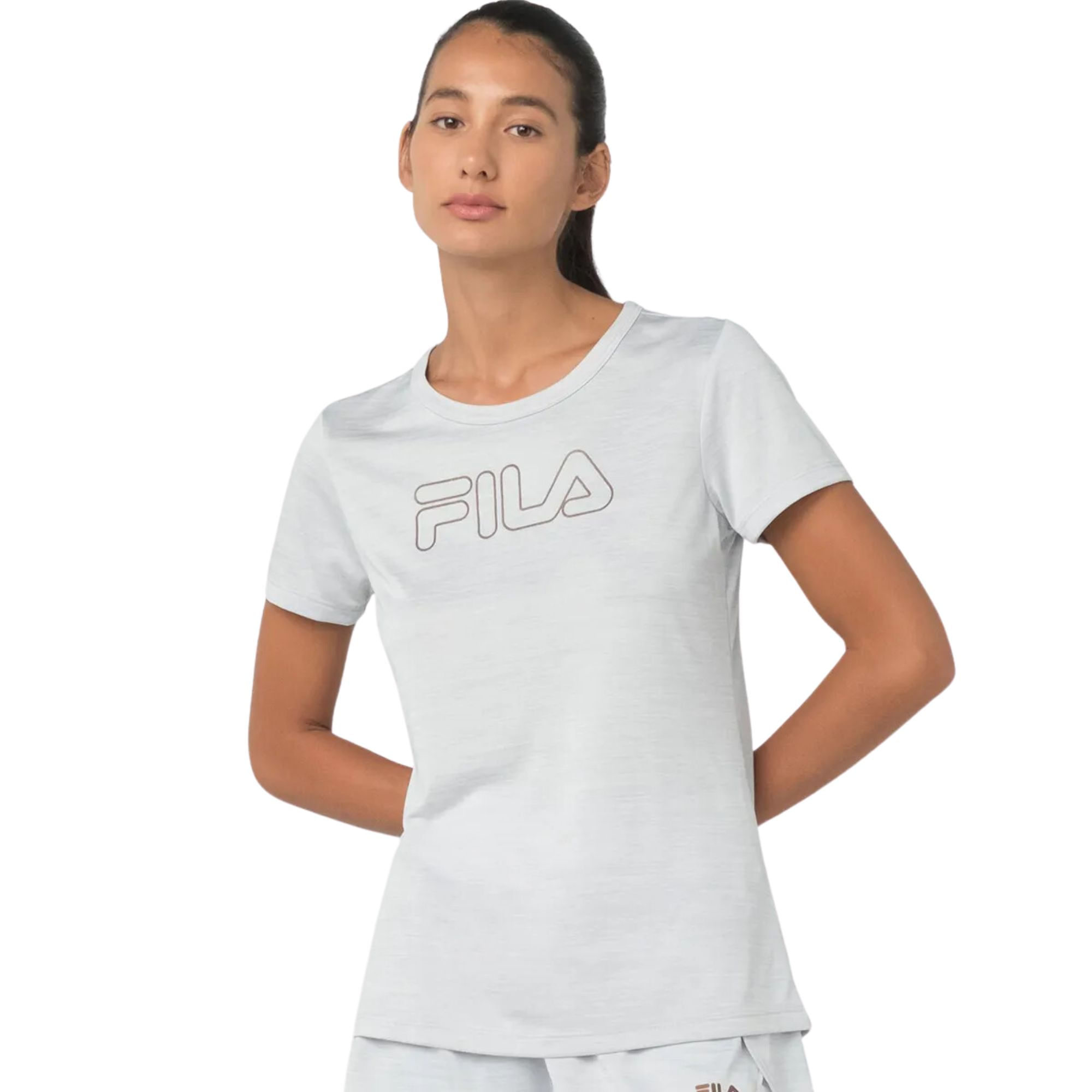 Camiseta Fila Basic Train Feminina - Cinza Claro