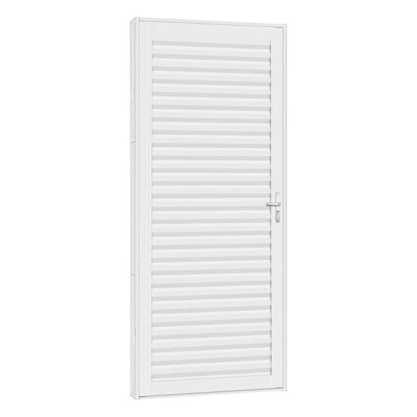 Porta De Aço Laminada Light 71x215 R120 Abertura Direita Branco