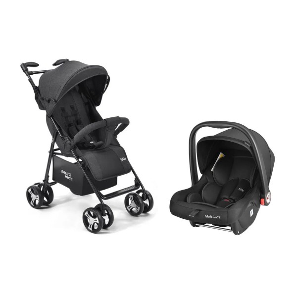 Carrinho de Bebe Flick 0-15kg + Bebê Conforto Class 0-13kgs Multikids - BB444K