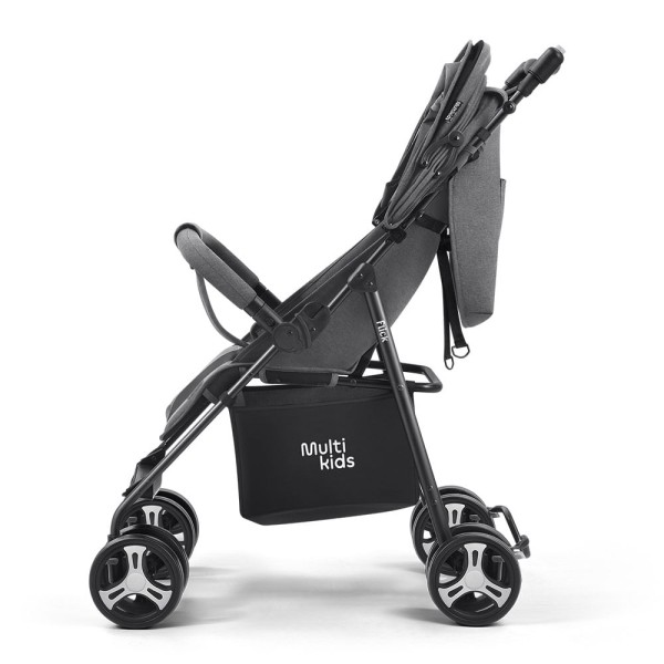 Encontraproduto.com.br - Carrinho Passeio Flick 0-15kgs Cinza + Bebê Conforto Class 0-13kgs Preto Multikids - BB445K