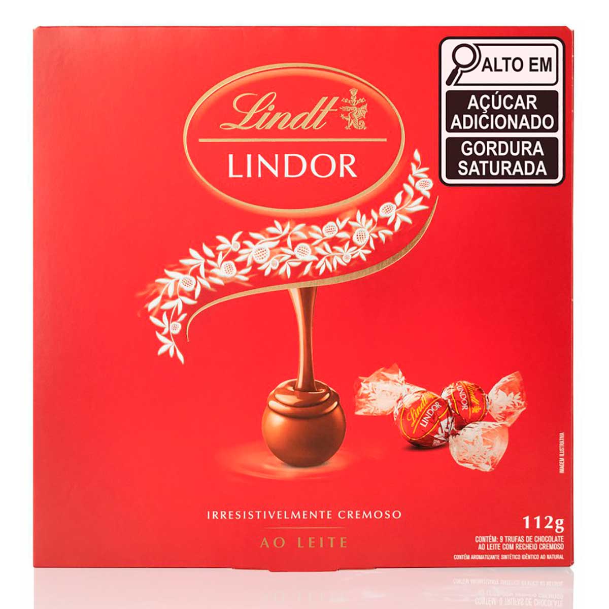 Encontraproduto.com.br - Bombom Lindt Lindor Chocolate ao Leite Caixa de Presente 112g