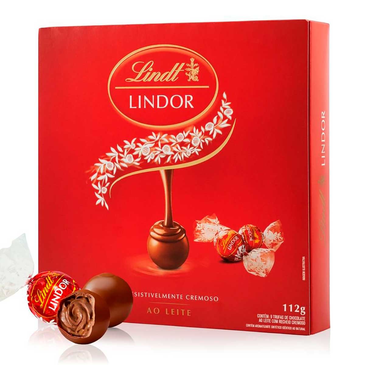 Encontraproduto.com.br - Bombom Lindt Lindor Chocolate ao Leite Caixa de Presente 112g