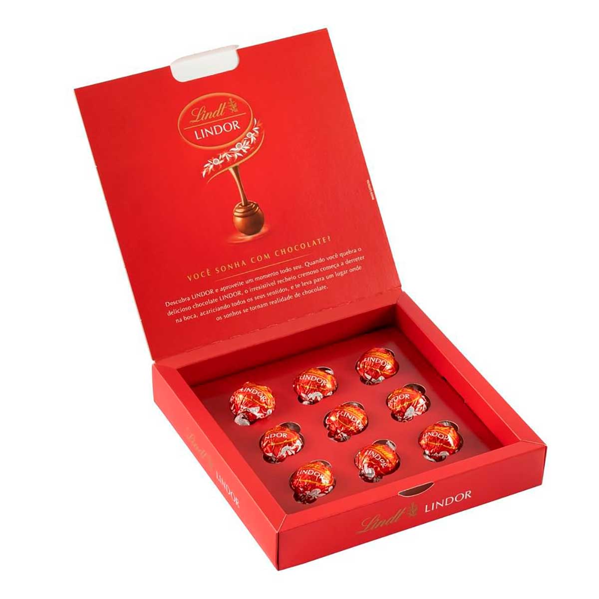 Encontraproduto.com.br - Bombom Lindt Lindor Chocolate ao Leite Caixa de Presente 112g