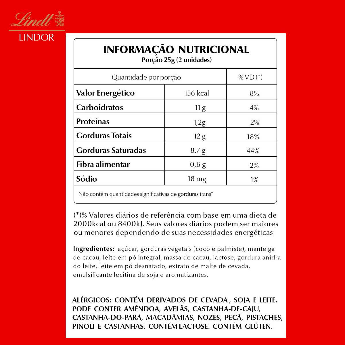 Encontraproduto.com.br - Bombom Lindt Lindor Chocolate ao Leite Caixa de Presente 112g