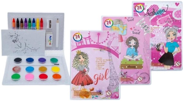 Encontraproduto.com.br - Maleta De Pintura Escolar 24 Peças Hmm