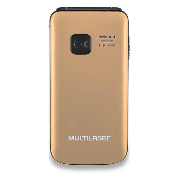 Encontraproduto.com.br - Celular Multilaser Flip Vita Dual Câmera Rádio - Dourado