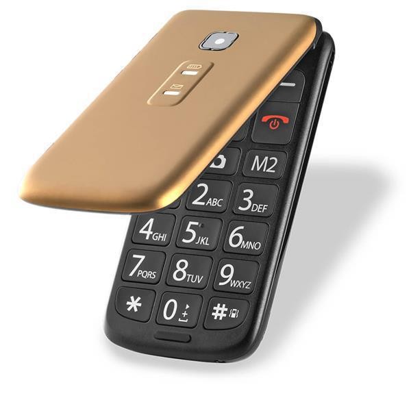 Encontraproduto.com.br - Celular Multilaser Flip Vita Dual Câmera Rádio - Dourado