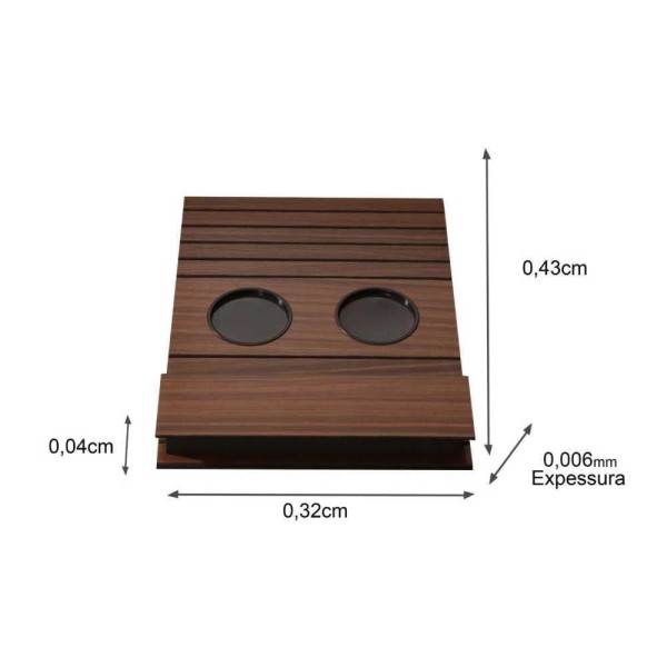 Encontraproduto.com.br - Bandeja Esteira Para Braço De Sofá Cor Mel Com Porta Controle