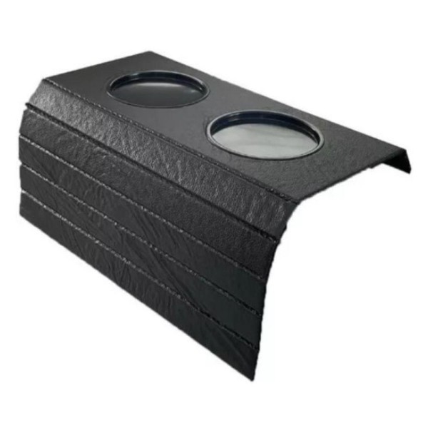 Encontraproduto.com.br - Bandeja Esteira Para Braço De Sofá De Couro Preto Com Porta Copos