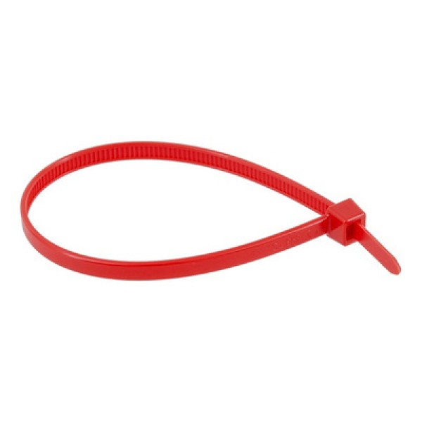 Encontraproduto.com.br - Abraçadeira de Nylon Hellermanntyton T50R Vermelho 200x4,6mm Pacote com 100 Unidades