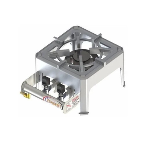 Encontraproduto.com.br - Fogão Portátil 20X20 Mesa Aluminio Queimador Duplo Camping