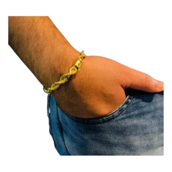 Pulseira Moeda Antiga Elo Baiano Joias Maciças 8mm