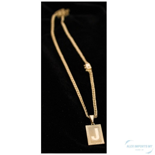 Encontraproduto.com.br - Corrente Grumet Duplo Fecho Gaveta 3mm Com A Inicial J