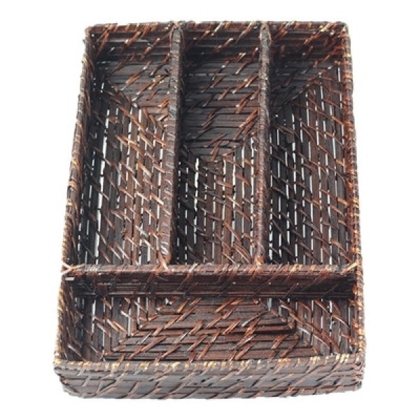 Encontraproduto.com.br - Porta Talheres Retangular Rattan GZT