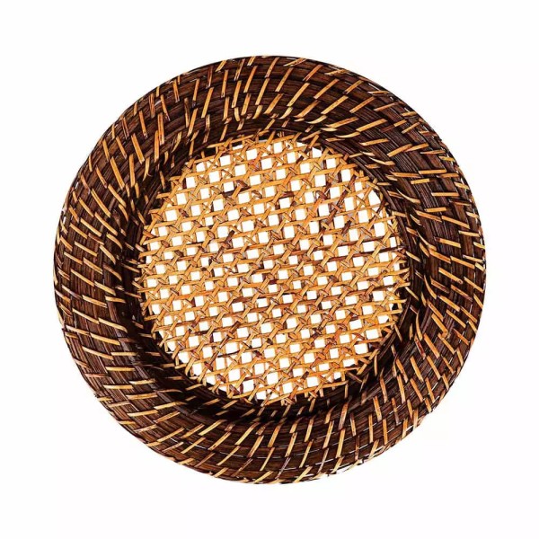 Encontraproduto.com.br - Sousplat em Rattan Mundiart Marrom 32cm