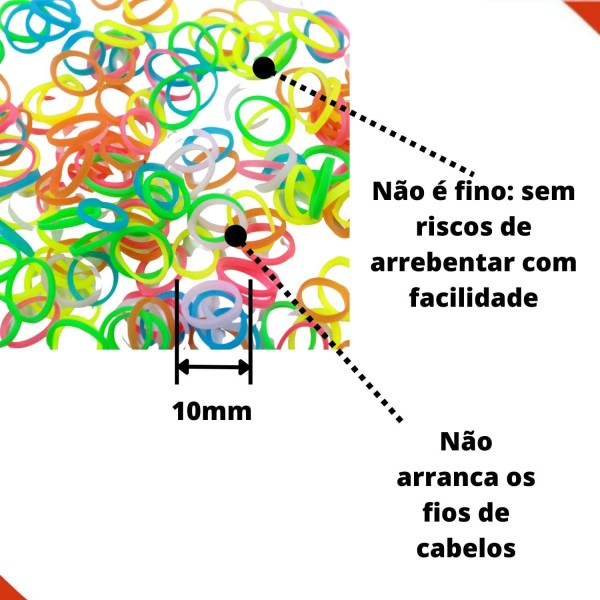 Encontraproduto.com.br - ELASTICO PARA CABELO 10MM COM 1000 PEÇAS