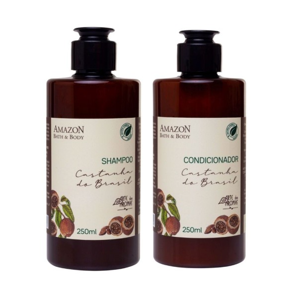 Encontraproduto.com.br - Kit Natural com Shampoo e Condicionador de Castanha do Brasil para Cabelos Ressecados – Arte dos Aromas