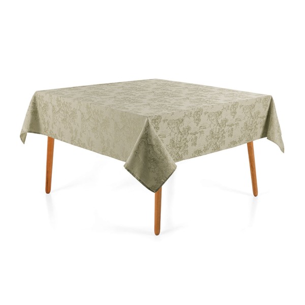 Encontraproduto.com.br - Toalha de Mesa Quadrada 8 Lugares Grazia Alecrim