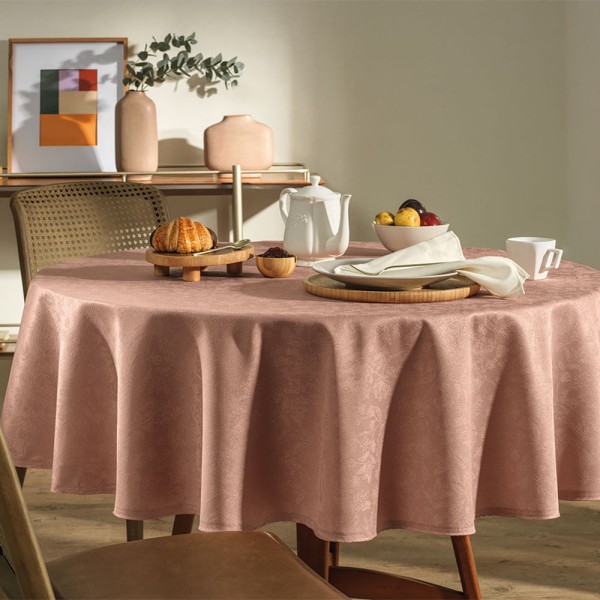 Encontraproduto.com.br - Toalha de Mesa Retangular 12 Lugares Delicata Rosa Vintage