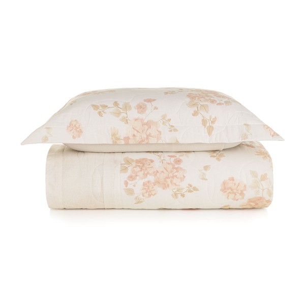 Encontraproduto.com.br - Colcha Solteiro com Porta Travesseiro 100% Algodão Thalia