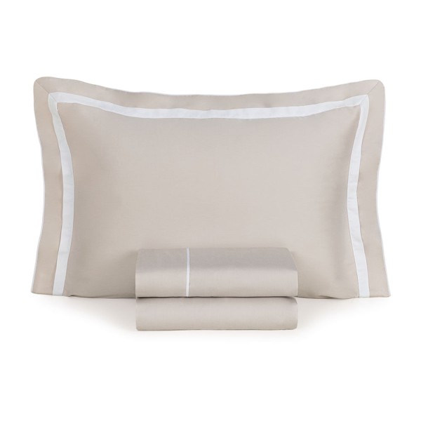 Encontraproduto.com.br - Jogo de Cama Casal 300 Fios 100% Algodão Lara Prata/Branco