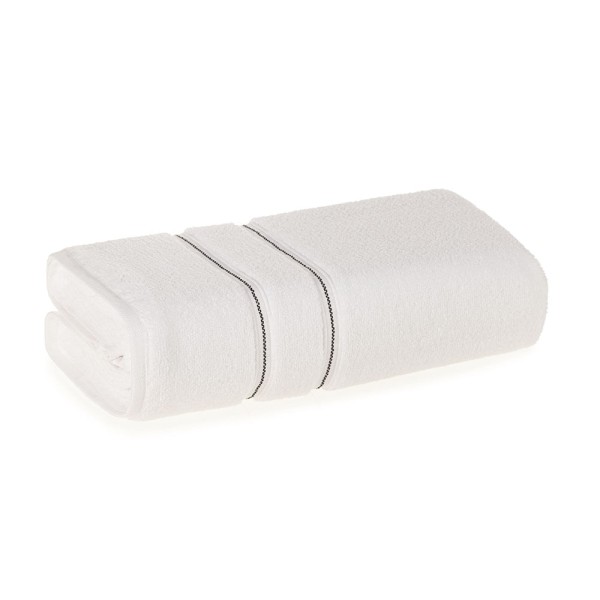 Toalha de Rosto Fio Zero Twist 100% Algodão Plaza Branco/Preto