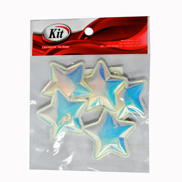 Encontraproduto.com.br - APLICACAO ESTRELA IRISADO 40475-01B 4.5CM BRANCO