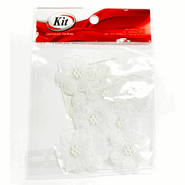 Encontraproduto.com.br - APLICACAO FLOR PEROLA 19610-4-3 3.2CM 6 BRANCO